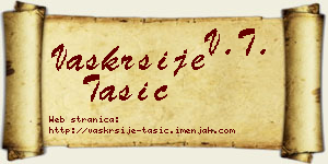 Vaskrsije Tasić vizit kartica